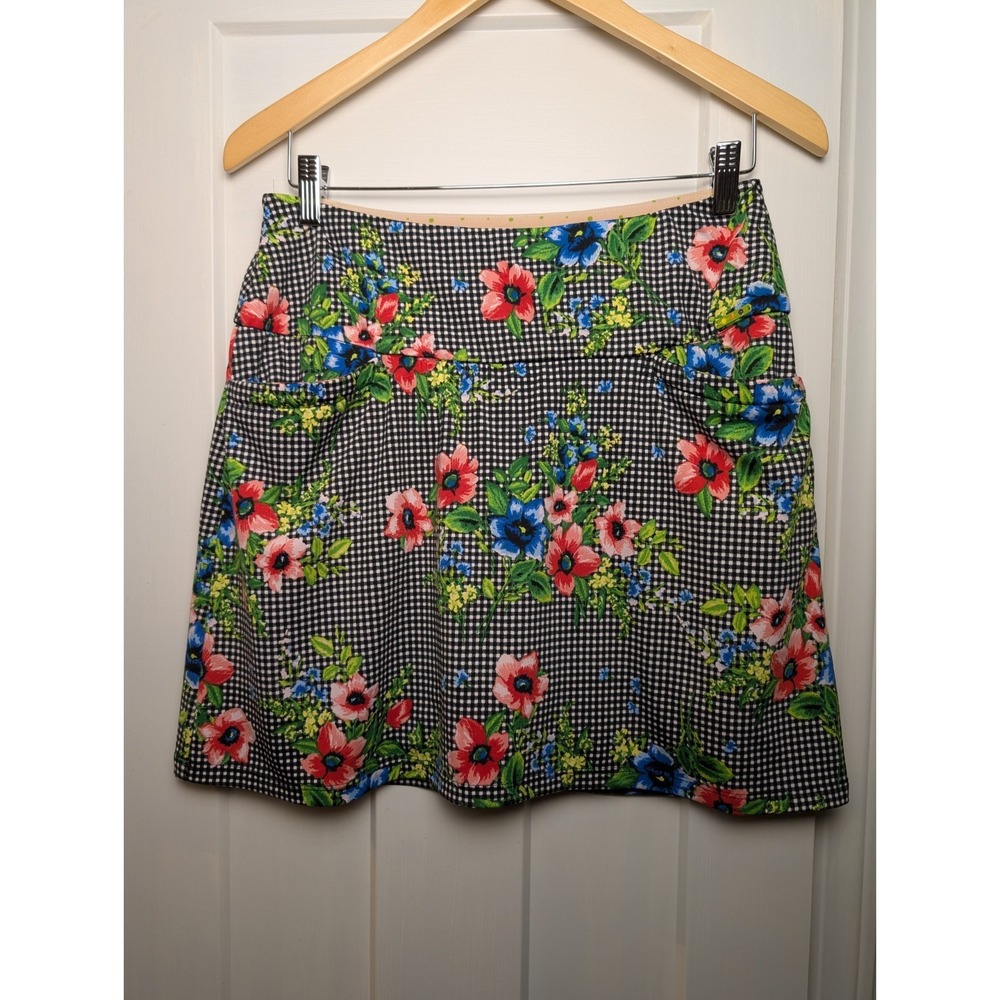 Swing Control Skirt/Skort Women's Size 8 Black Floral Stretch Tennis